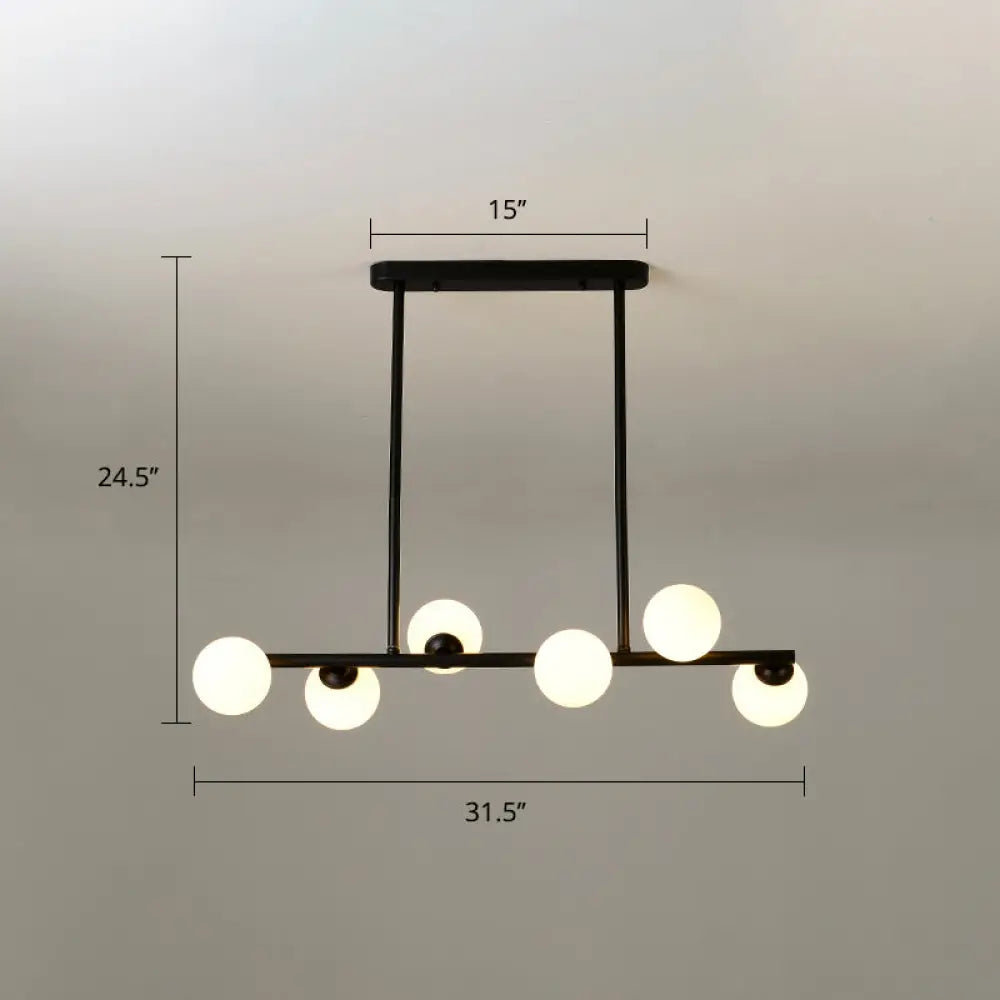 Modo Island Ceiling Light - Elegant Hanging Pendant For Dining Room 6 / Black