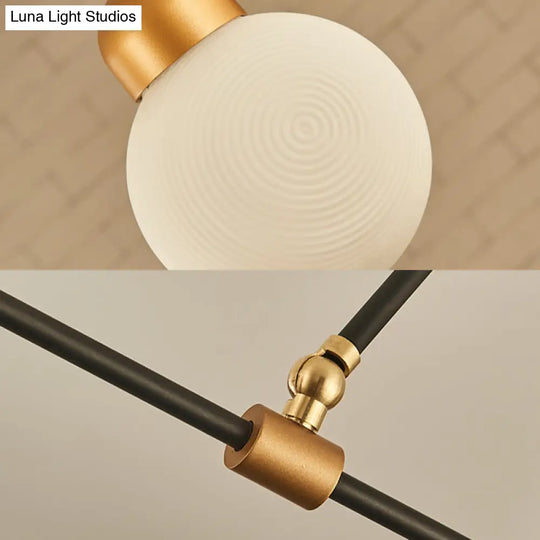 Modo Opal Glass Brass Chandelier - Modern Pendant Light For Living Room With Multi-Head Stylish