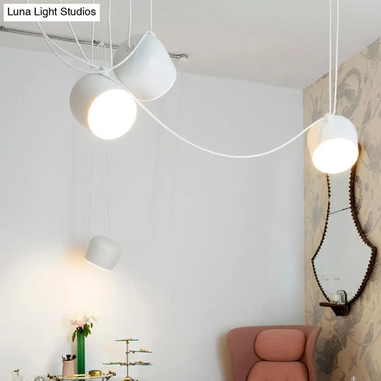 Monochrome Metal Pendant Light - Modern Suspension Lighting For Living Room