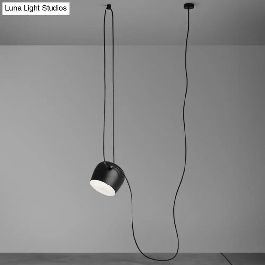 Monochrome Metal Pendant Light - Modern Suspension Lighting For Living Room