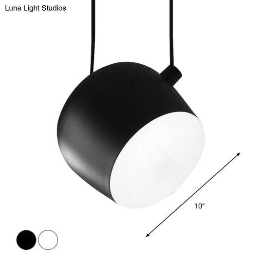 Monochrome Metal Pendant Light - Modern Suspension Lighting For Living Room