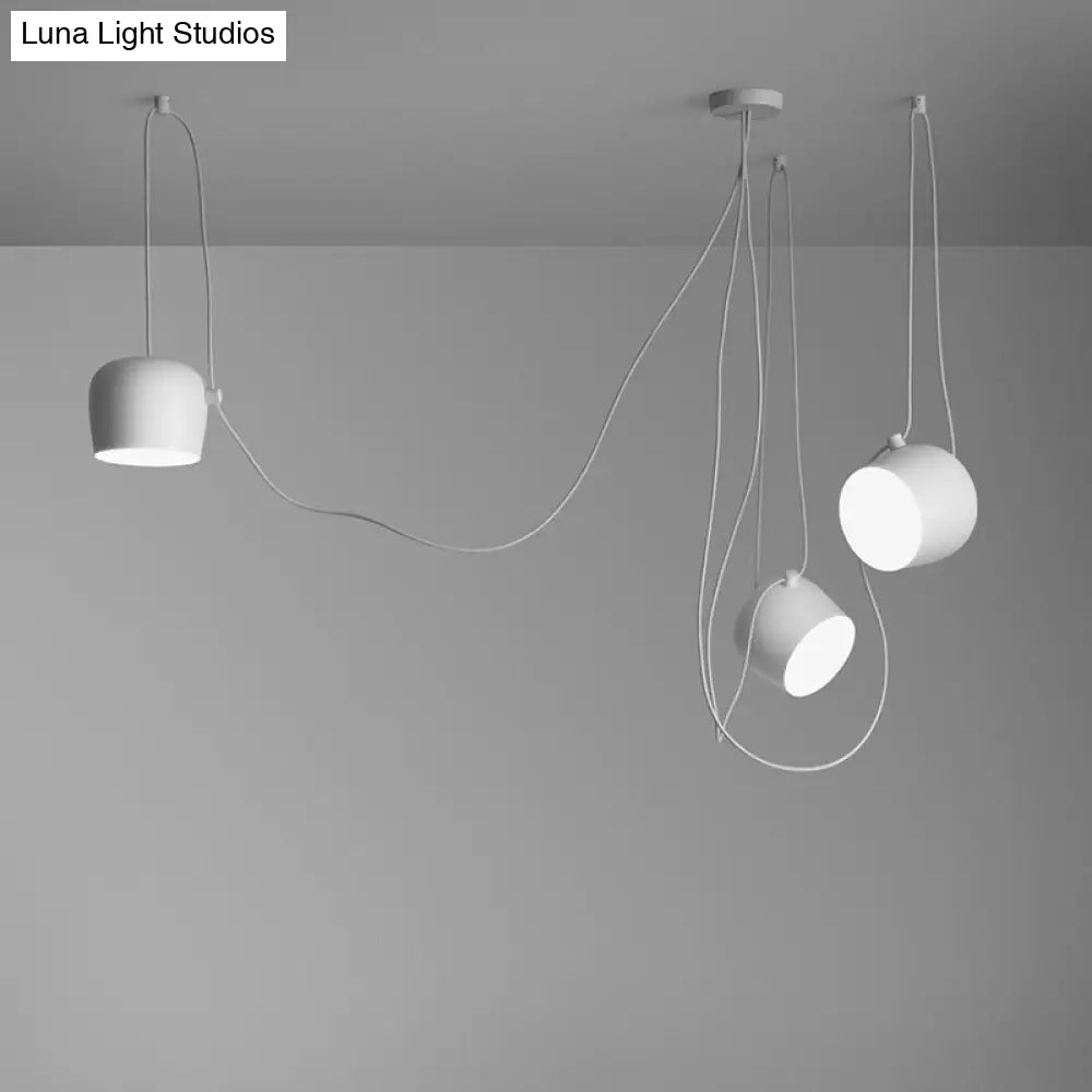 Monochrome Metal Pendant Light - Modern Suspension Lighting For Living Room