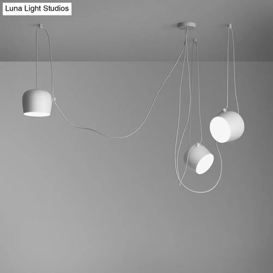 Monochrome Metal Pendant Light - Modern Suspension Lighting For Living Room