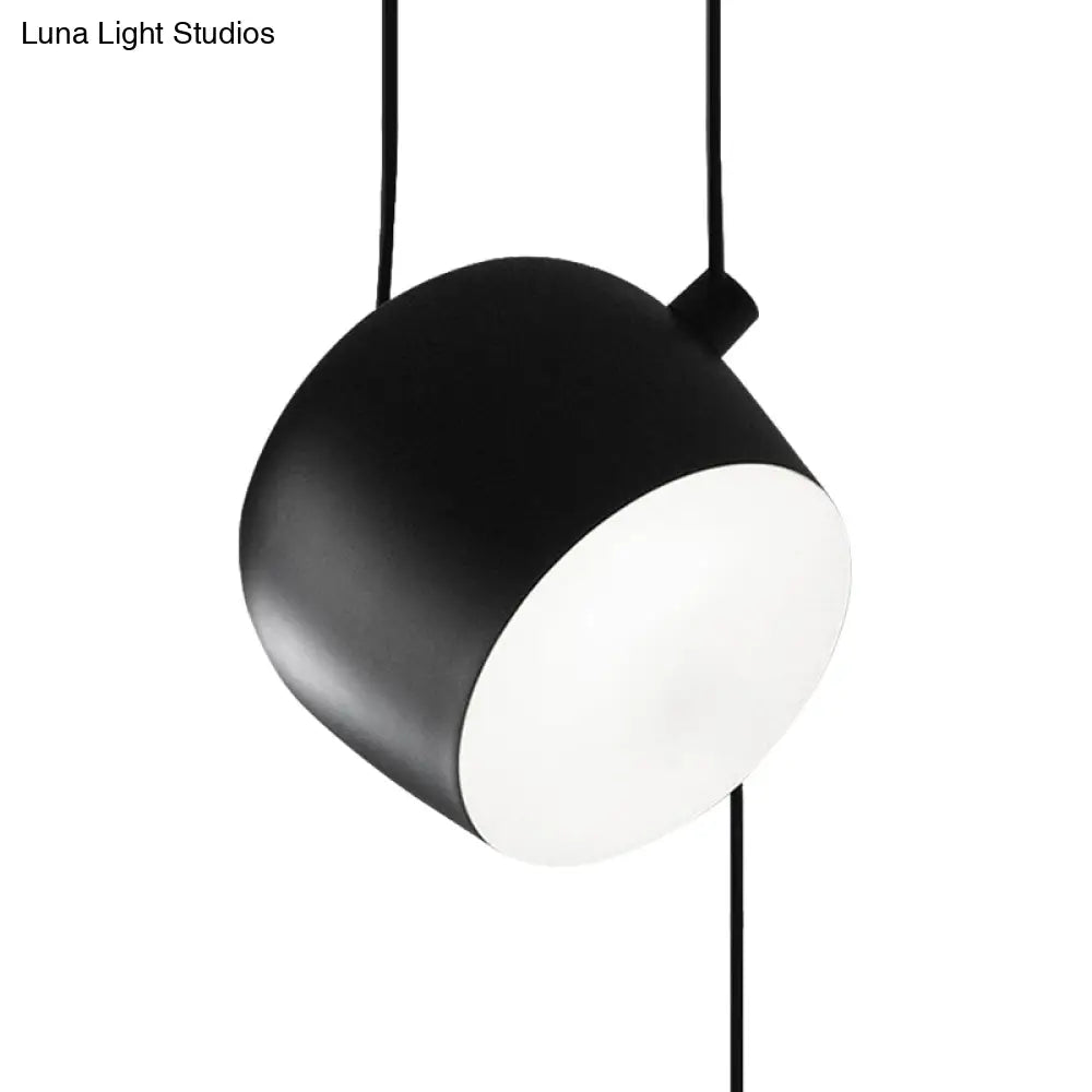 Monochrome Metal Pendant Light - Modern Suspension Lighting For Living Room