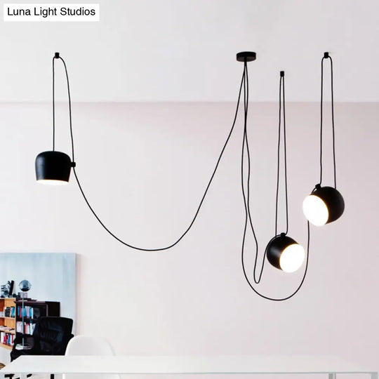 Monochrome Metal Pendant Light - Modern Suspension Lighting For Living Room