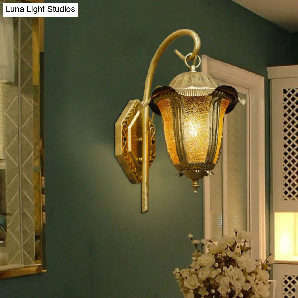 Moroccan Bell Iron Wall Light Fixture - Brass Finish Ideal For Living Room Decor Mount