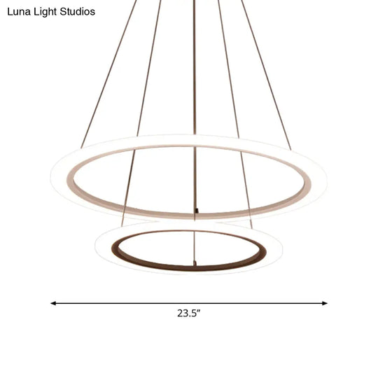 Multi Tier 2-3-4 Pendant Chandelier Acrylic White Led Ceiling Hang Light For Dining Room Lighting