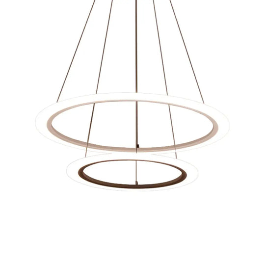 Multi Tier 2-3-4 Pendant Chandelier Acrylic White Led Ceiling Hang Light For Dining Room / 2 Tiers