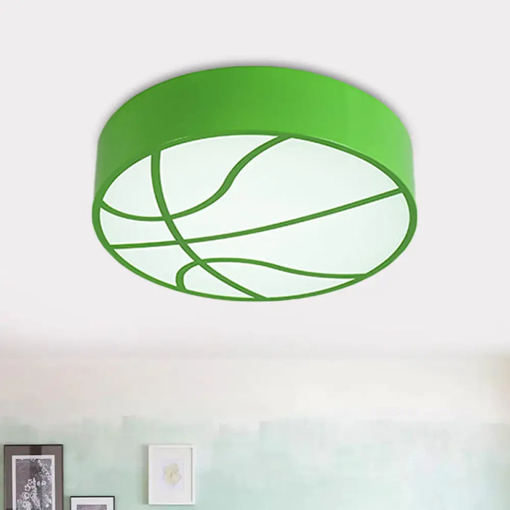 Multipurpose Led Basketball Ceiling Light For Kids - Red/Blue/Green Finish Green