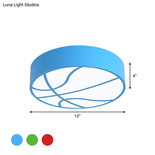 Multipurpose Led Basketball Ceiling Light For Kids - Red/Blue/Green Finish