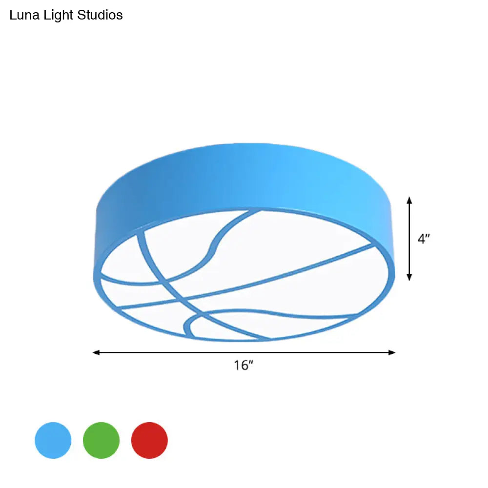 Multipurpose Led Basketball Ceiling Light For Kids - Red/Blue/Green Finish