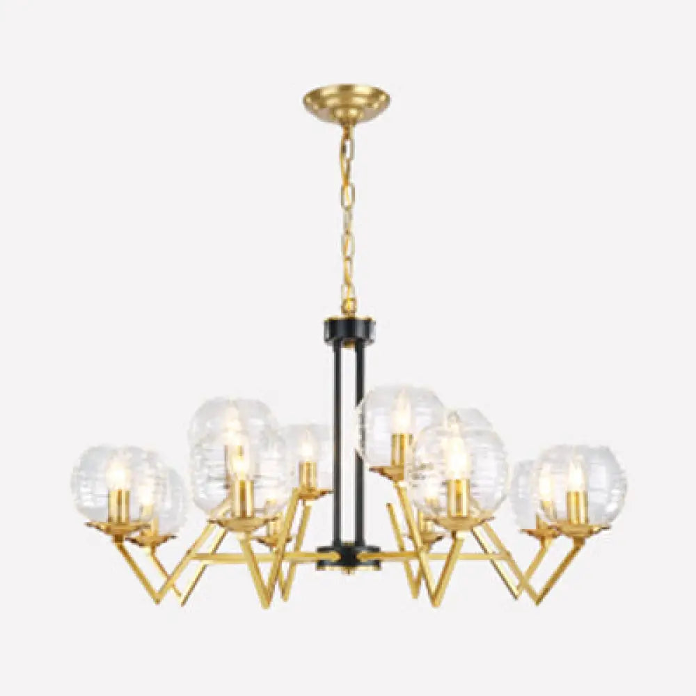 Muriel - Gold Candle Living Room Chandelier With Oval Shade Modern Elegant Pendant Light In Finish