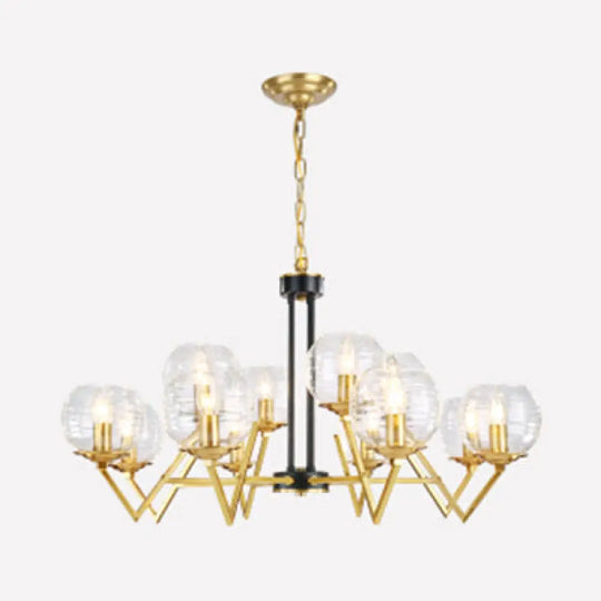 Muriel - Gold Candle Living Room Chandelier With Oval Shade Modern Elegant Pendant Light In Finish