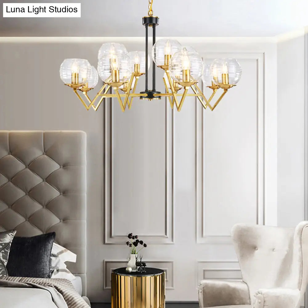 Muriel - Gold Candle Living Room Chandelier With Oval Shade Modern Elegant Pendant Light In Finish