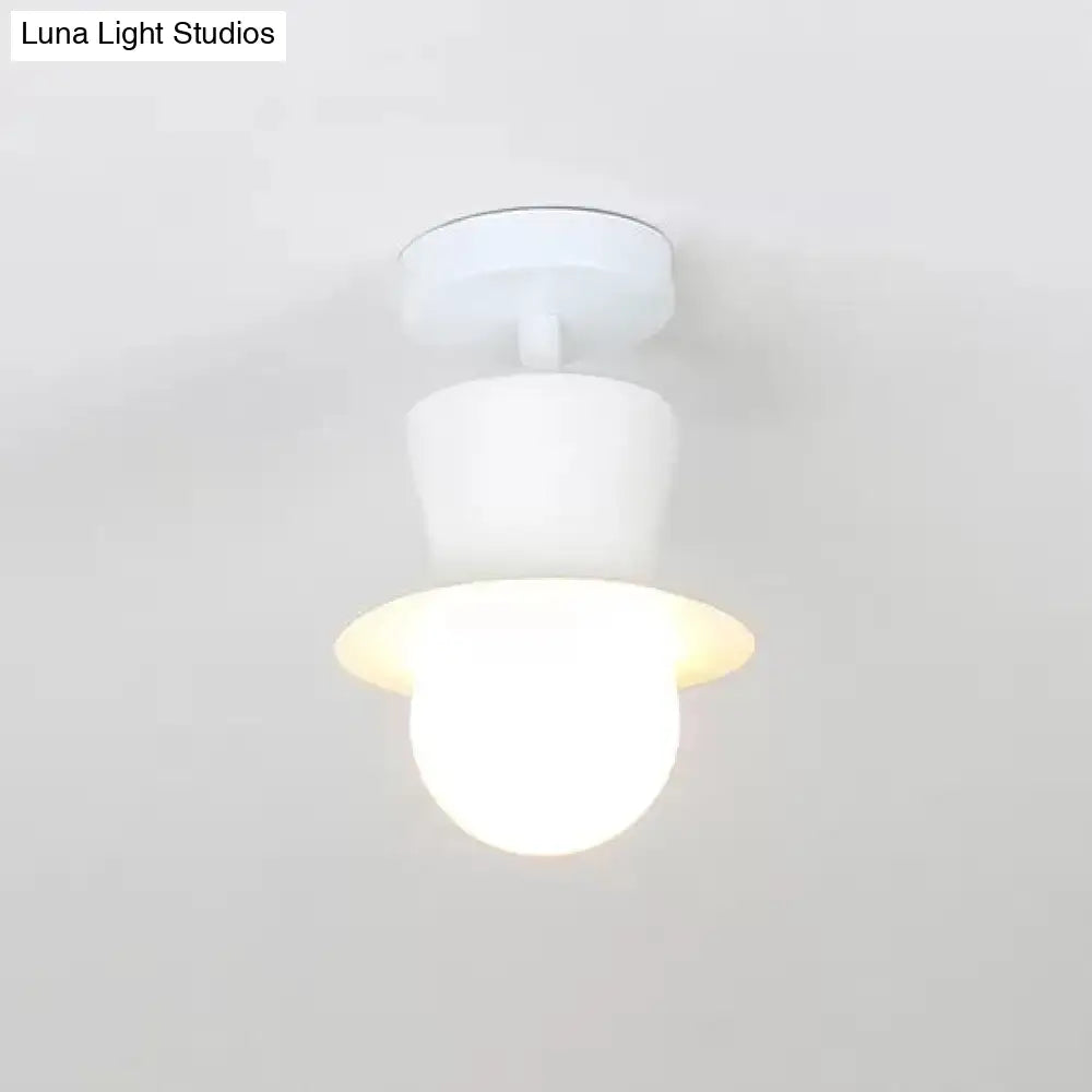 Mushroom Flush Mount Ceiling Light In White For Hallway Décor 1 /