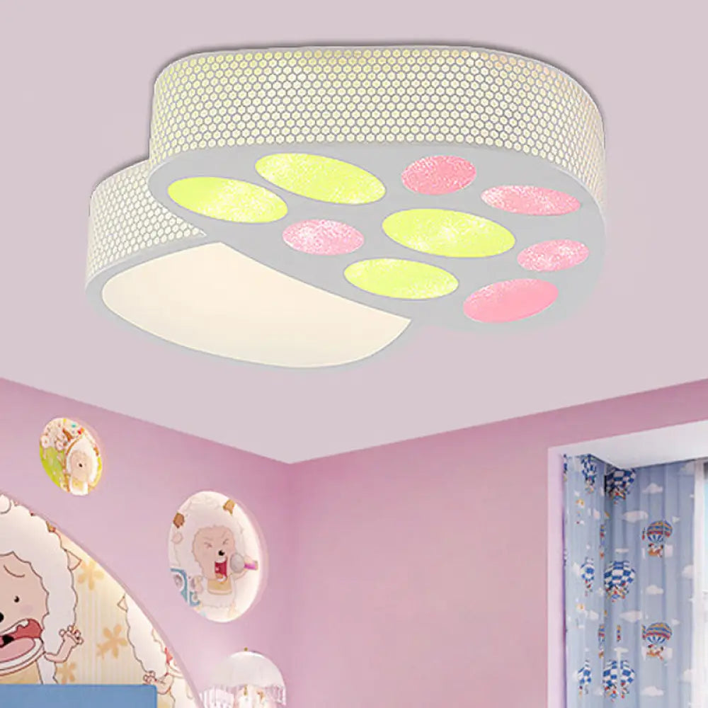 Mushroom Flush Mount Led Ceiling Lamp: Acrylic Cartoon Design In Warm/White Light White /