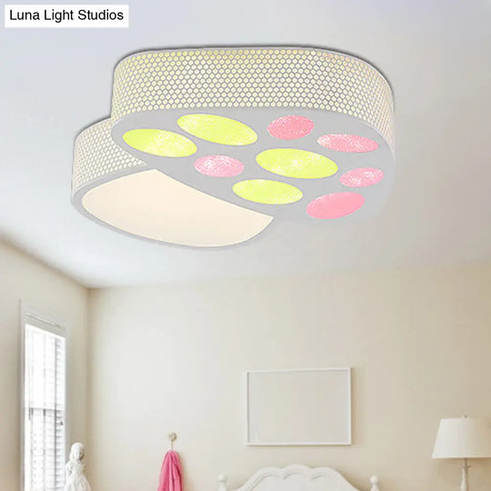 Mushroom Flush Mount Led Ceiling Lamp: Acrylic Cartoon Design In Warm/White Light