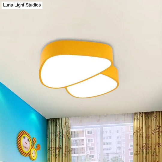 Mushroom Led Ceiling Lamp - Kids Acrylic Red/Yellow/Blue Flush Mount Light Fixture