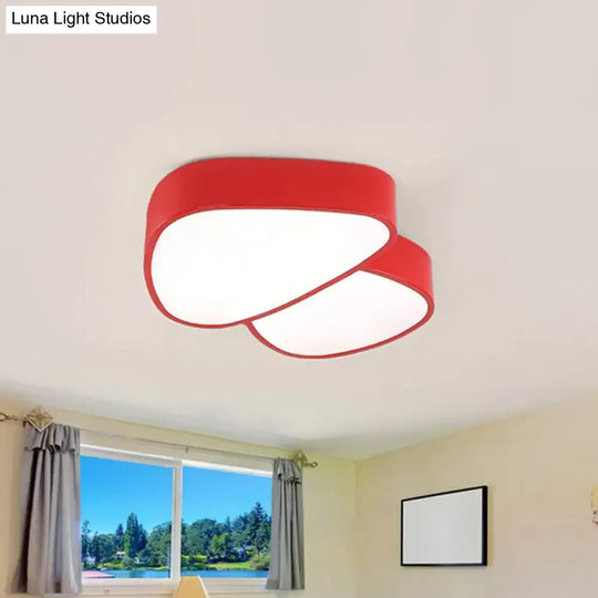 Mushroom Led Ceiling Lamp - Kids Acrylic Red/Yellow/Blue Flush Mount Light Fixture
