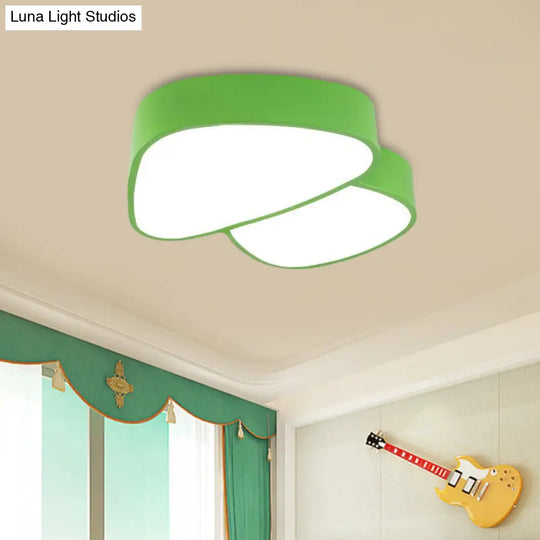 Mushroom Led Ceiling Lamp - Kids Acrylic Red/Yellow/Blue Flush Mount Light Fixture