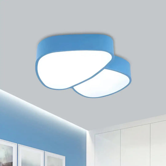 Mushroom Led Ceiling Lamp - Kids Acrylic Red/Yellow/Blue Flush Mount Light Fixture Blue