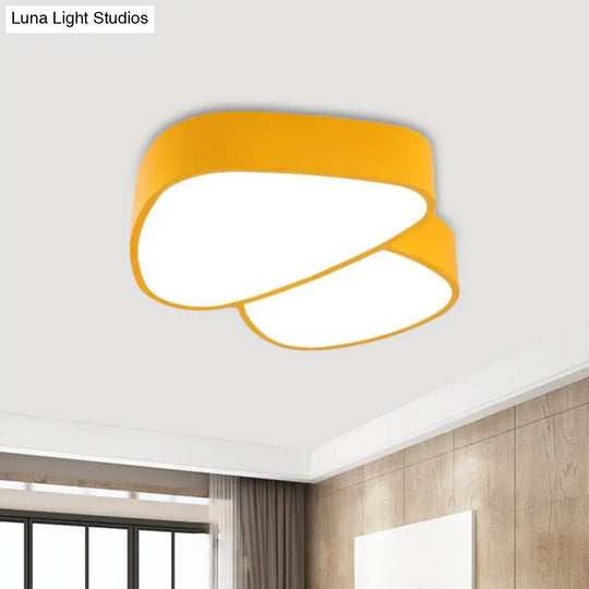 Mushroom Led Ceiling Lamp - Kids Acrylic Red/Yellow/Blue Flush Mount Light Fixture Yellow