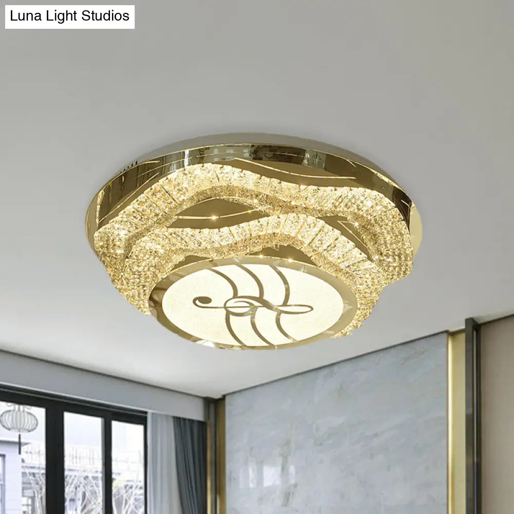 Musical Note Led Crystal Flushmount Ceiling Light Fixture