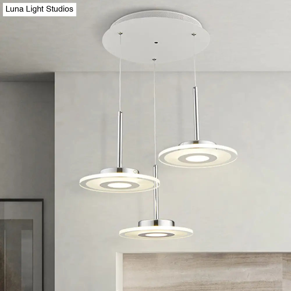 Nadège - Circular Acrylic Pendant Led Ceiling Light (Warm/White/Natural Light) White / Warm Round