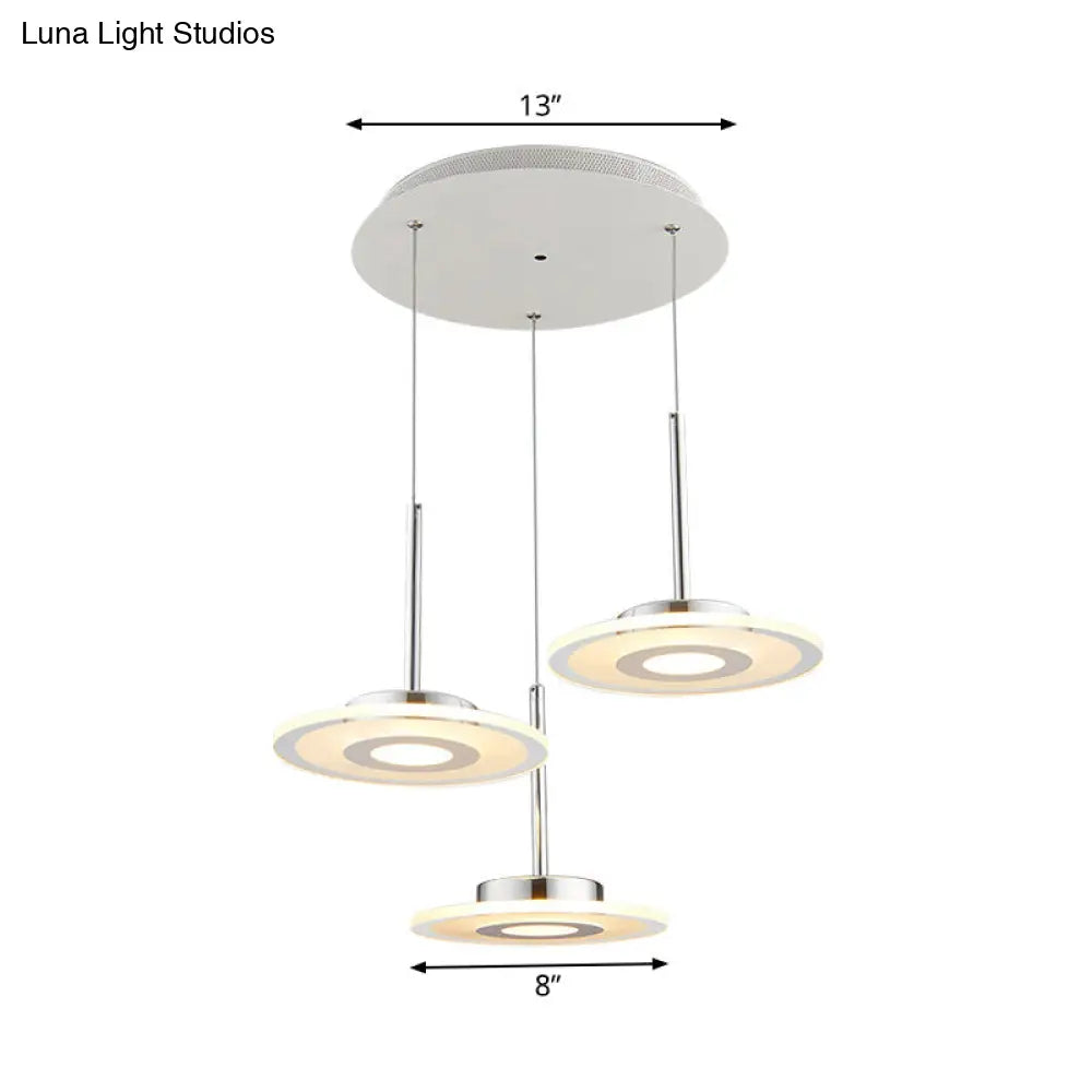 Nadège - Circular Acrylic Pendant Led Ceiling Light (Warm/White/Natural Light)