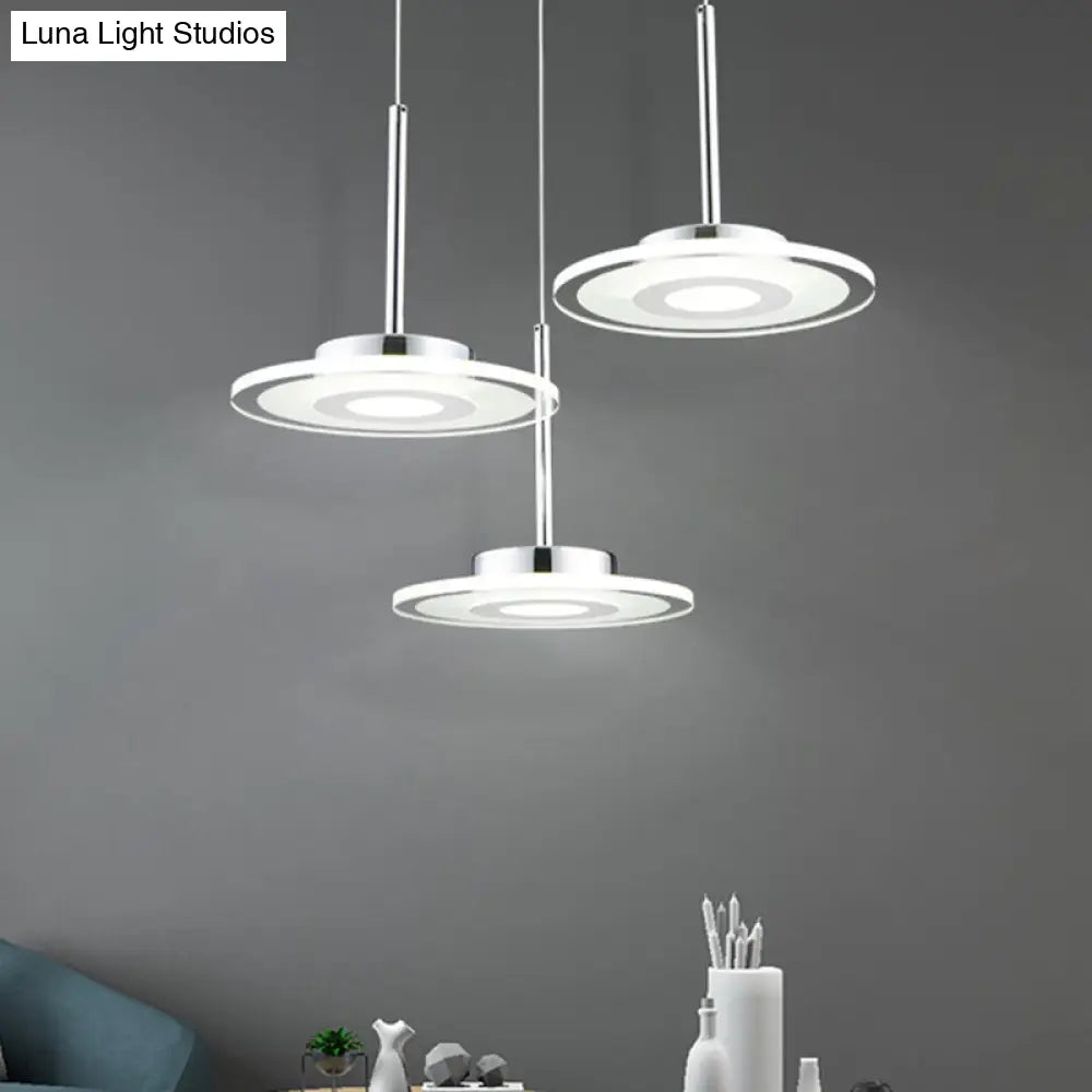 Nadège - Circular Acrylic Pendant Led Ceiling Light (Warm/White/Natural Light) White / Natural Round