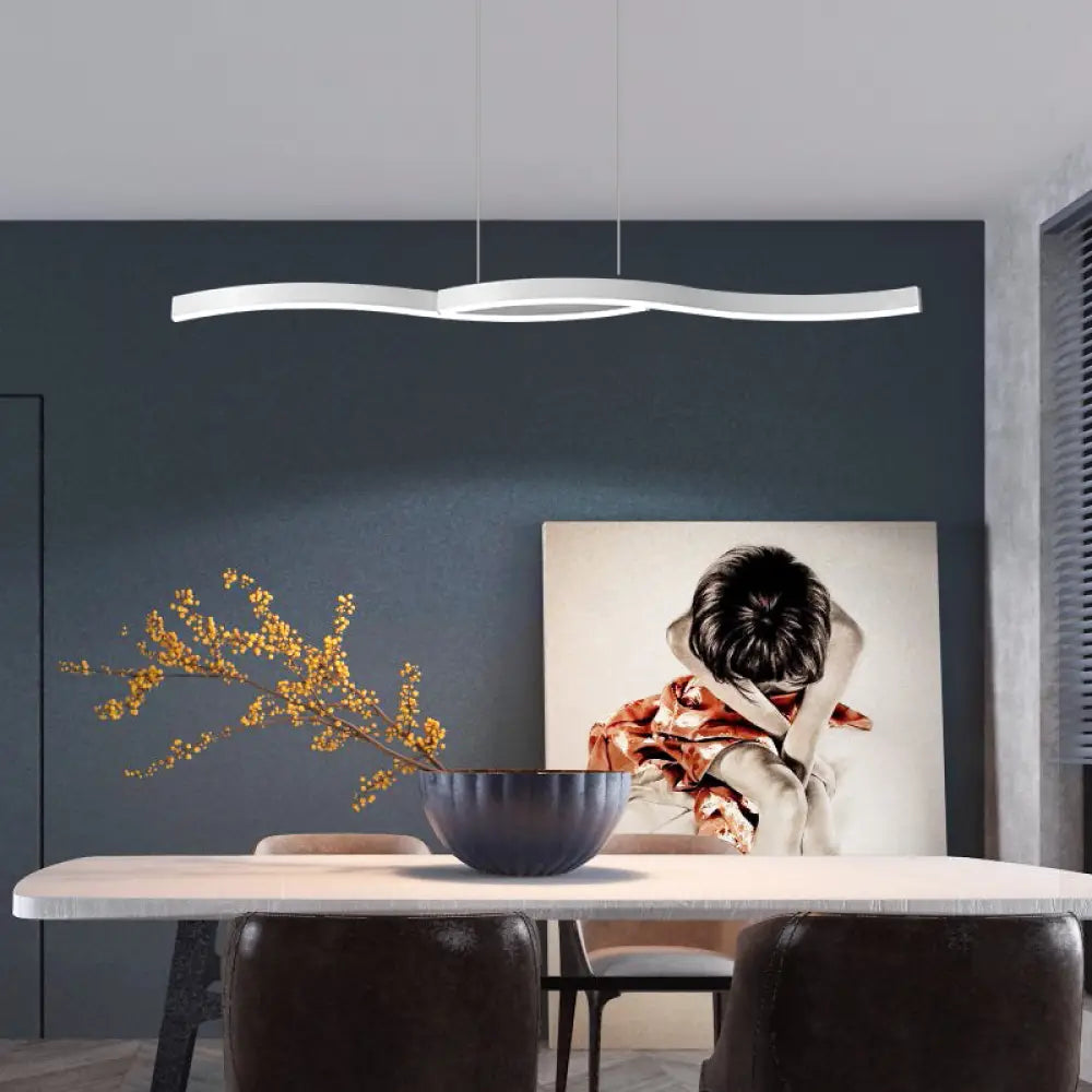 Nahiya - Modern Led Hanging Light Fixture For Dining Room White / 39.5’’ Pendant Lighting