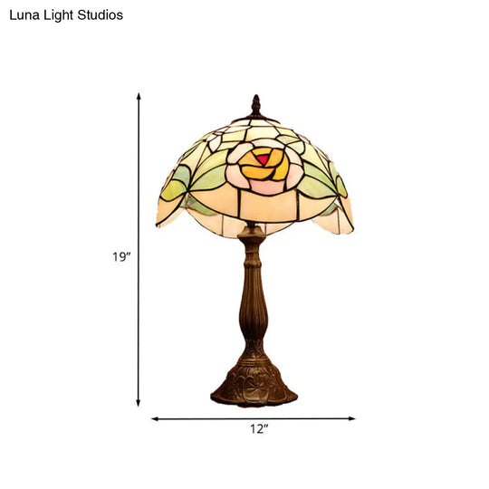 Mediterranean Cut Glass Night Lamp With Rose Pattern