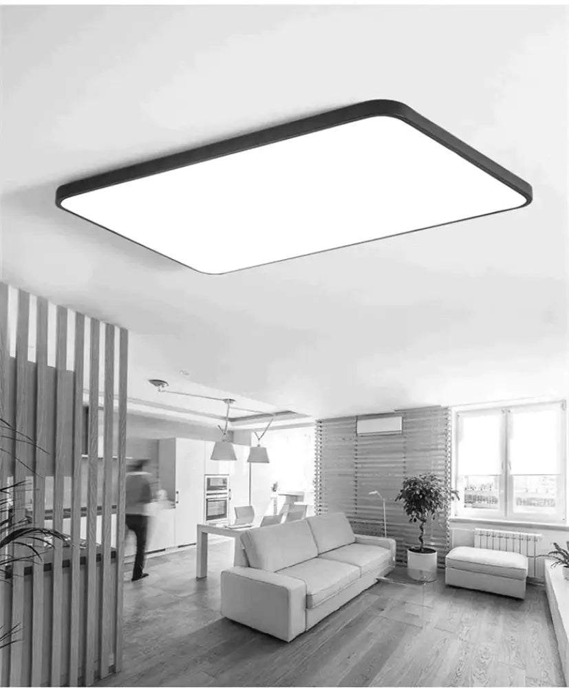 Nathaly - Ultra-Thin Square Led Surface Mount Ceiling Lamp Black / 30X30X5Cm 16W Cool White