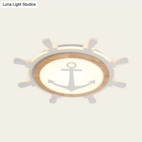 Nautical Acrylic Led Flush Mount Ceiling Light For Kids Room