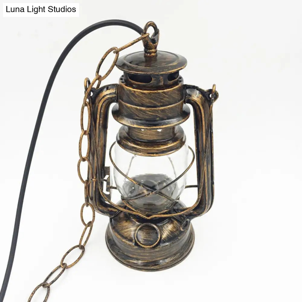 Nautical Clear Glass Oil Lamp Pendant Light For Dining Room