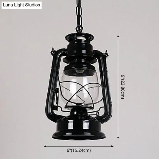 Nautical Clear Glass Oil Lamp Pendant Light For Dining Room