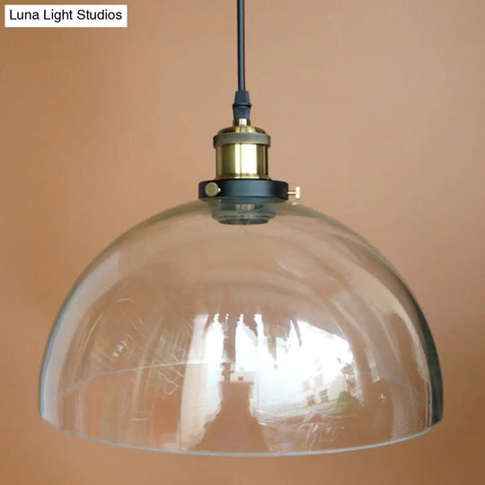 Sleek Glass Nautical Pendulum Light - Modern Geometric Dining Room Pendant Clear / Semicircle
