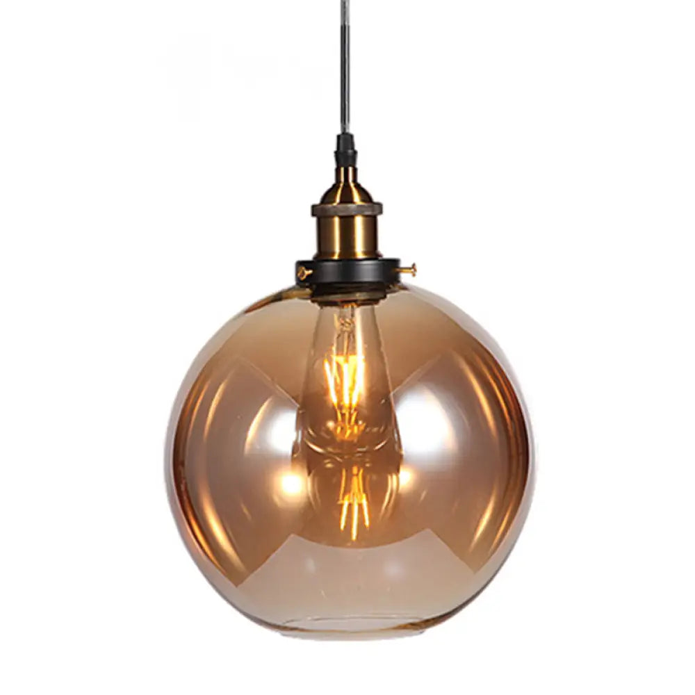 Nautical Glass Pendulum Pendant Light For Dining Room Suspension Amber / Globe