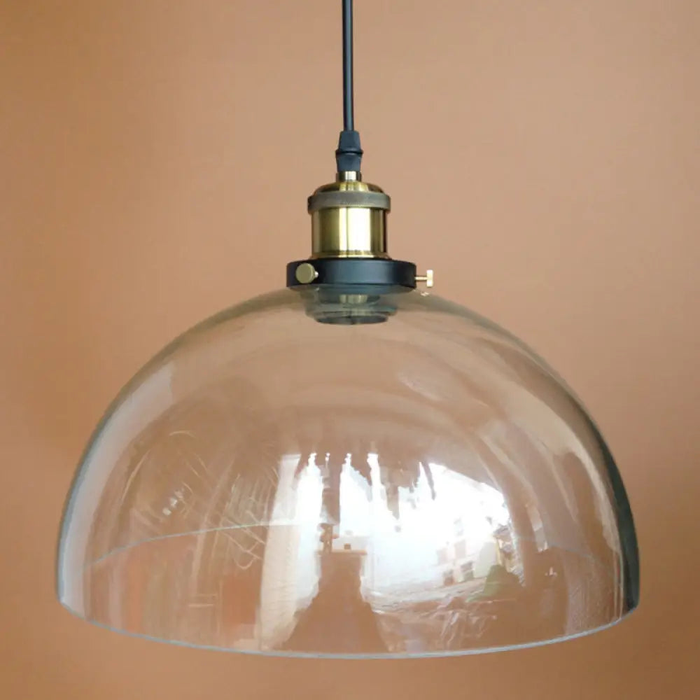 Nautical Glass Pendulum Pendant Light For Dining Room Suspension Clear / Semicircle