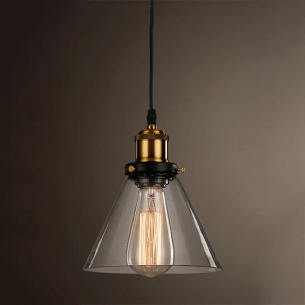 Nautical Glass Pendulum Pendant Light For Dining Room Suspension Smoke Gray / Cone