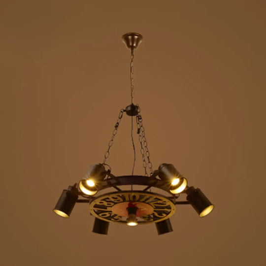 Nautical Style Vintage Industrial Chandelier 6 / Black