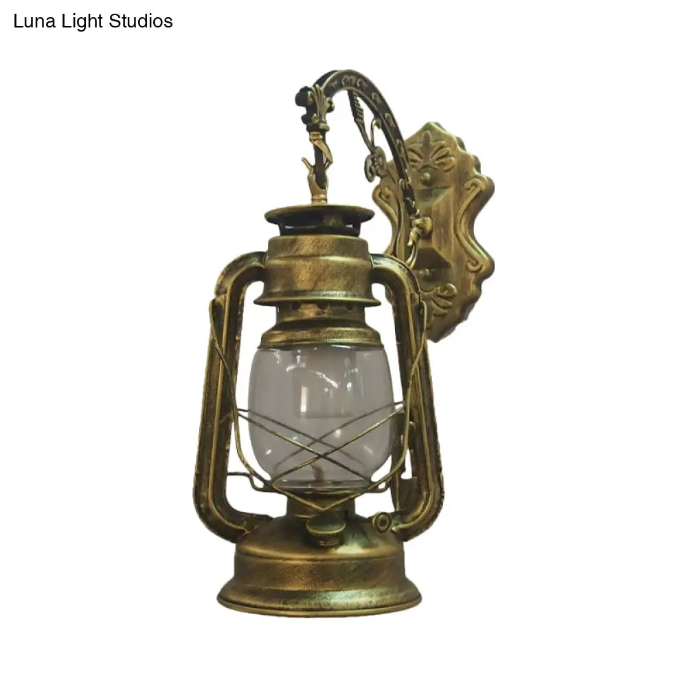 Nautical Wall Lamp With Clear Glass And Kerosene Light - Perfect For Dining Rooms