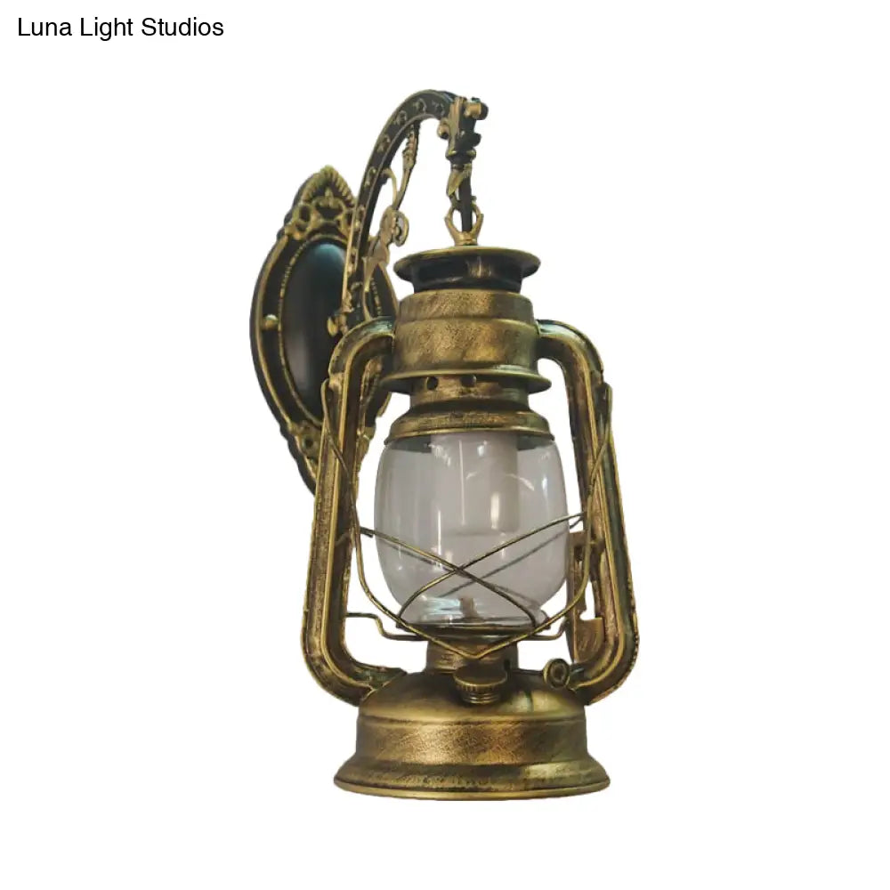 Nautical Wall Lamp With Clear Glass And Kerosene Light - Perfect For Dining Rooms