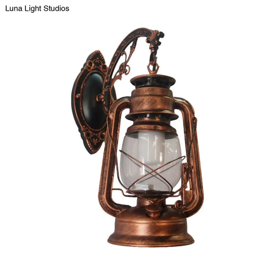 Nautical Wall Lamp With Clear Glass And Kerosene Light - Perfect For Dining Rooms