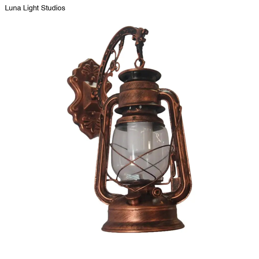 Nautical Wall Lamp With Clear Glass And Kerosene Light - Perfect For Dining Rooms