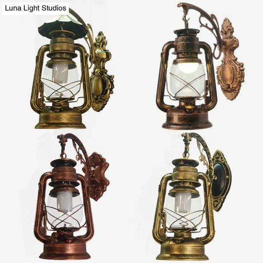 Nautical Wall Lamp With Clear Glass And Kerosene Light - Perfect For Dining Rooms