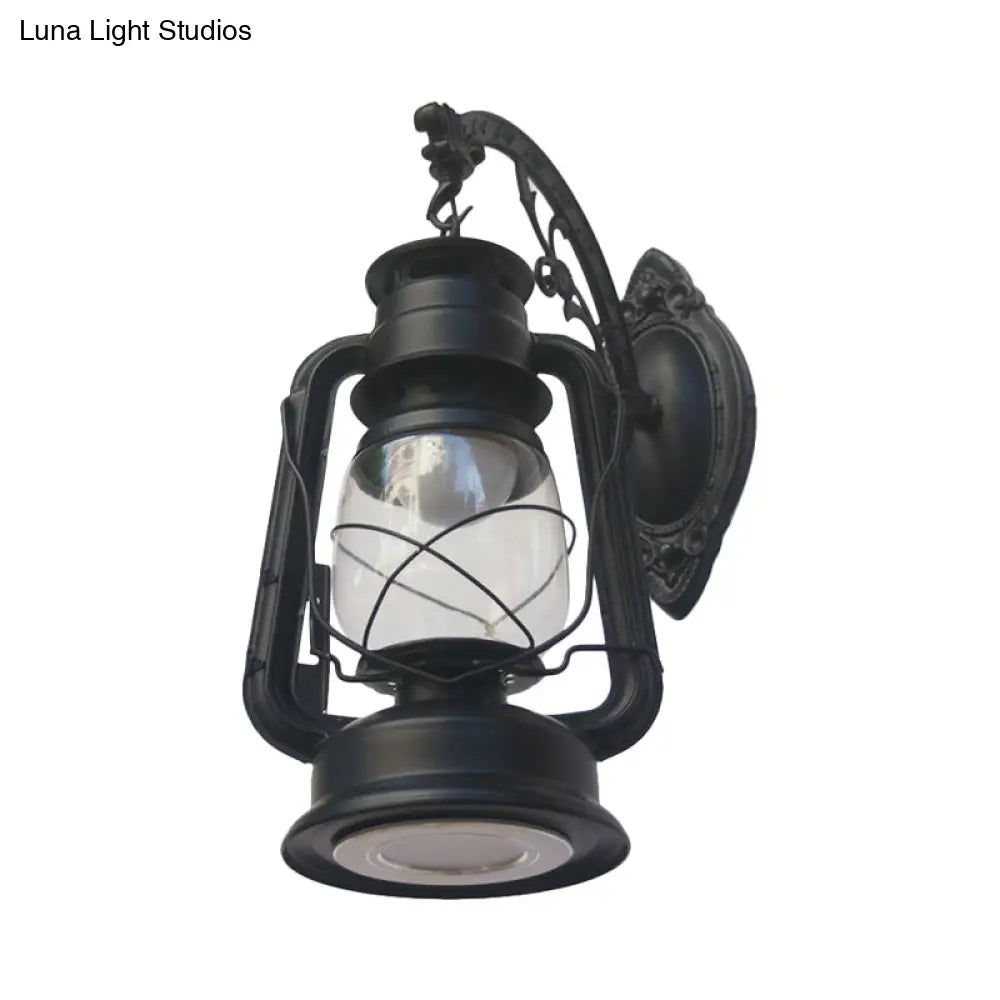 Nautical Wall Lamp With Clear Glass And Kerosene Light - Perfect For Dining Rooms