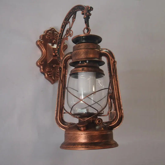 Nautical Wall Lamp With Clear Glass And Kerosene Light - Perfect For Dining Rooms Copper / A