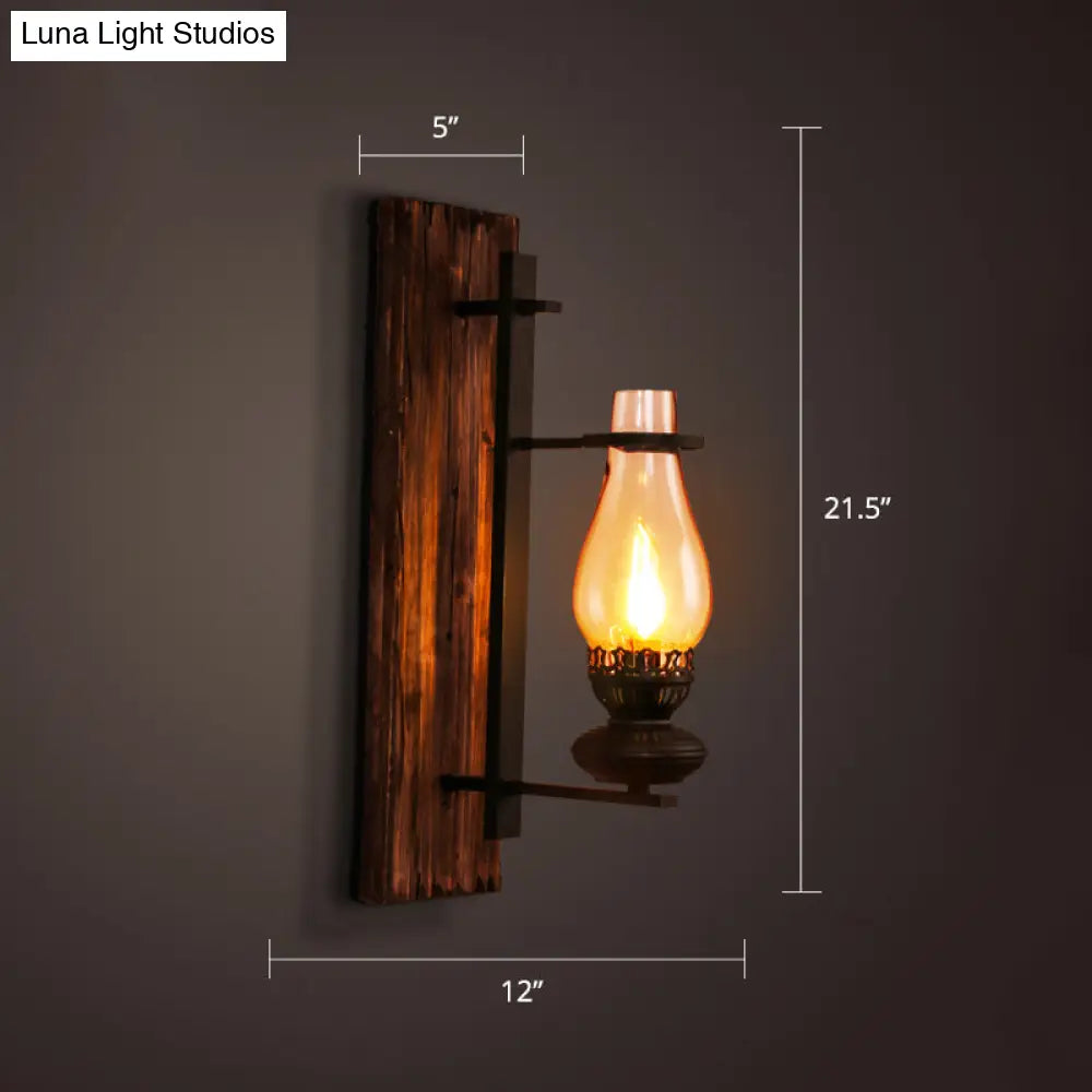 Nautical Wooden Wall Lamp - Geometric Lighting Fixture For Living Room