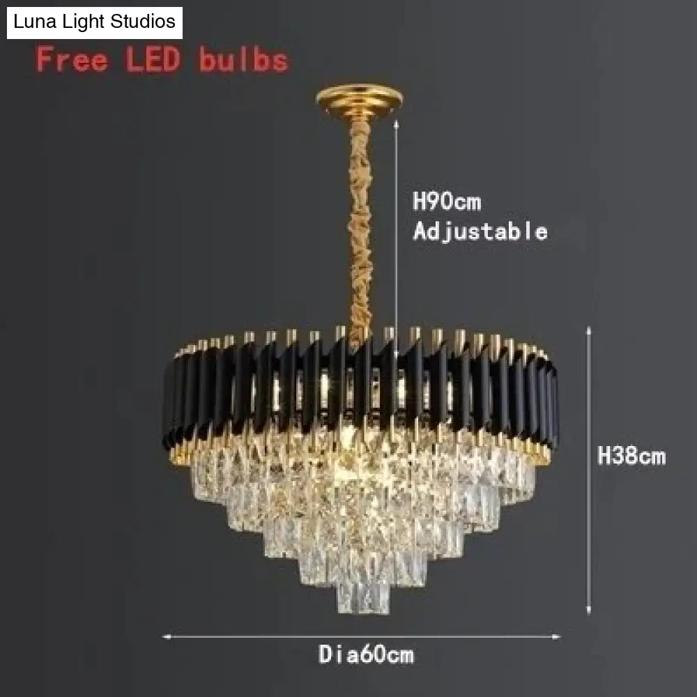 Selma Luxury K9 Crystal Chandeliers Round D60Cm / Changeable Light Chandelier